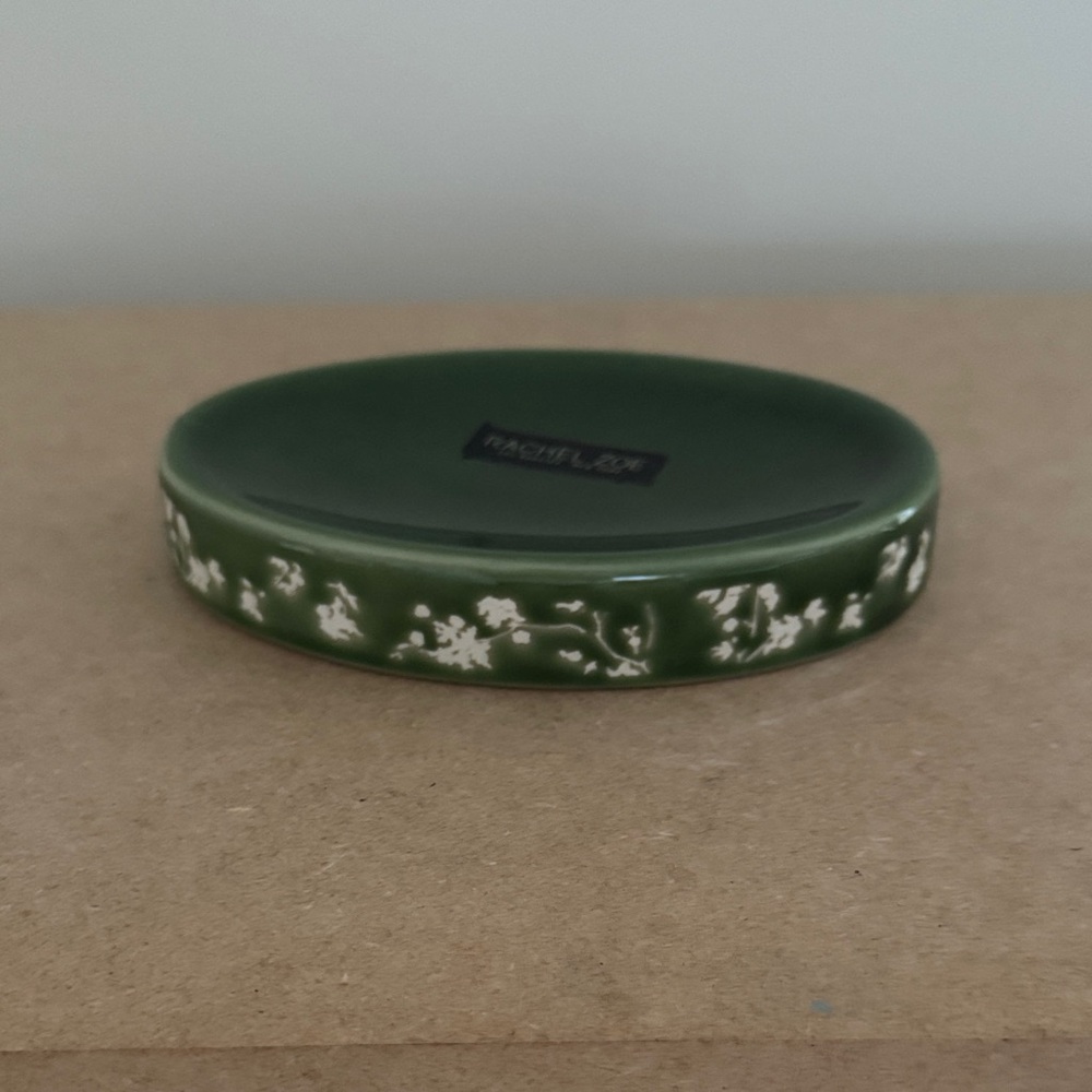 Rachel Zoe Green Ceramic Trinket or Soap Dish